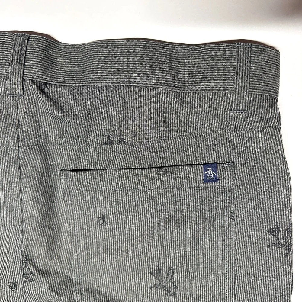 Men’s Cocktail Print Striped Penguin Shorts Size 32 Casual Summer Party Cruise - Picture 4 of 13